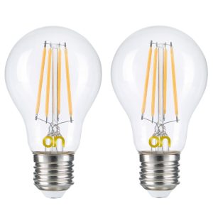 KIT 2 LAMPADINE SMART WI-FI LED FILAMENT GOCCIA E27 8W LUCE CALDA