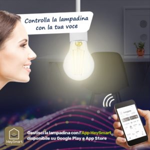 KIT 2 LAMPADINE SMART WI-FI LED FILAMENT GOCCIA E27 8W LUCE CALDA