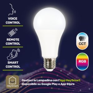 LAMPADINA SMART WI-FI LED GOCCIA E27 RGB E CCT