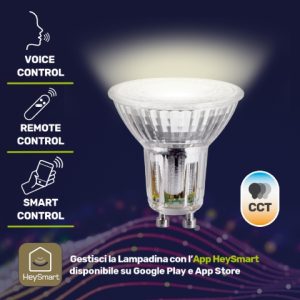 FARETTO SMART WI-FI LED GU10 IN VETRO LUCE NATURALE