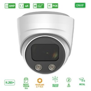 TELECAMERA DOME IP POE 2M 2,8MM IR LED