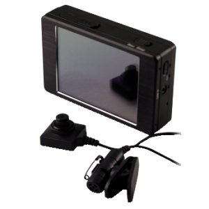 MINI DVR CON MONITOR LCD TOUCH SCREEN E TELECAMERA PINHOLE A BOTTONE