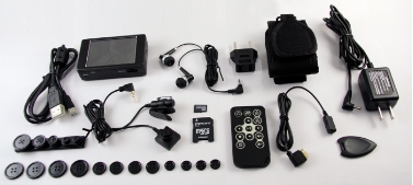 MINI DVR CON MONITOR LCD TOUCH SCREEN E TELECAMERA PINHOLE A BOTTONE